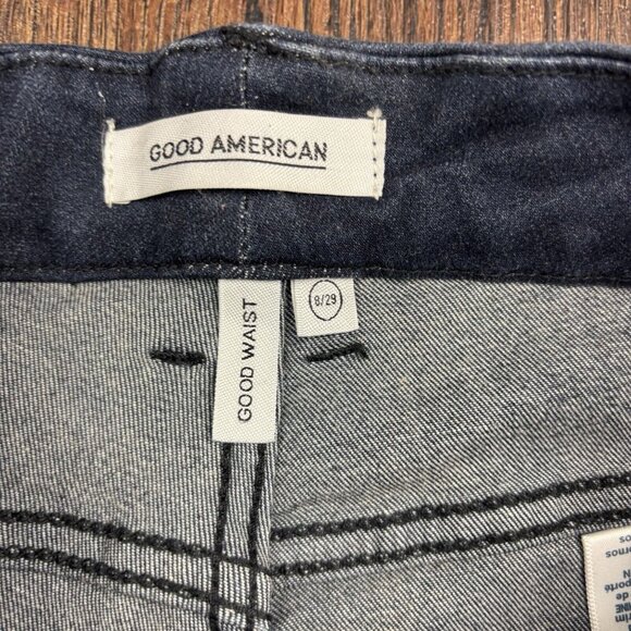 Good American Good Waist Skinny Jeans Velvet Stripe Dark Wash Women’s Size 8/29 - Picture 5 of 11